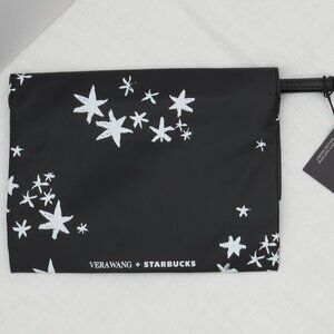 NEW Starbucks + Vera Wang Limited Edition Envelope Clutch - Black w/ White Stars